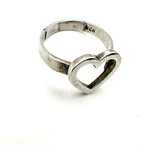 Sterling Silver 925 Open Heart Ring Size 6 * flaw Casual Jewelry Boho Bohemian - Picture 2 of 7